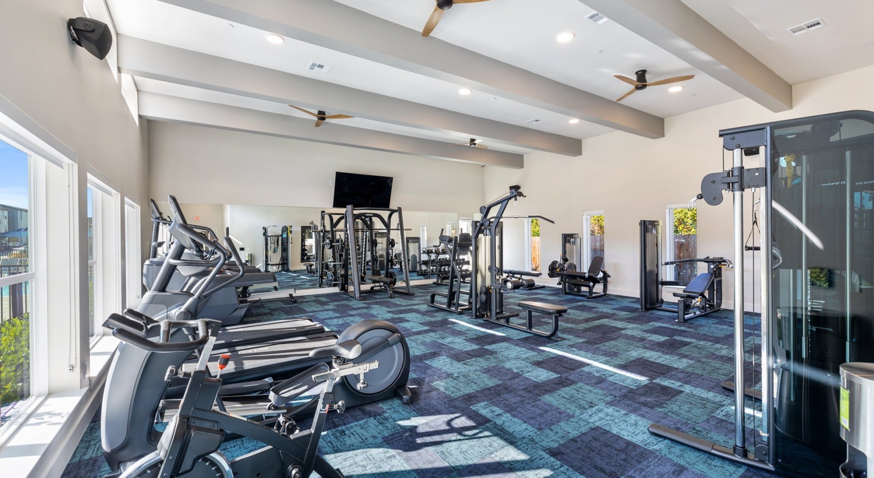 Open and well-lit fitness center