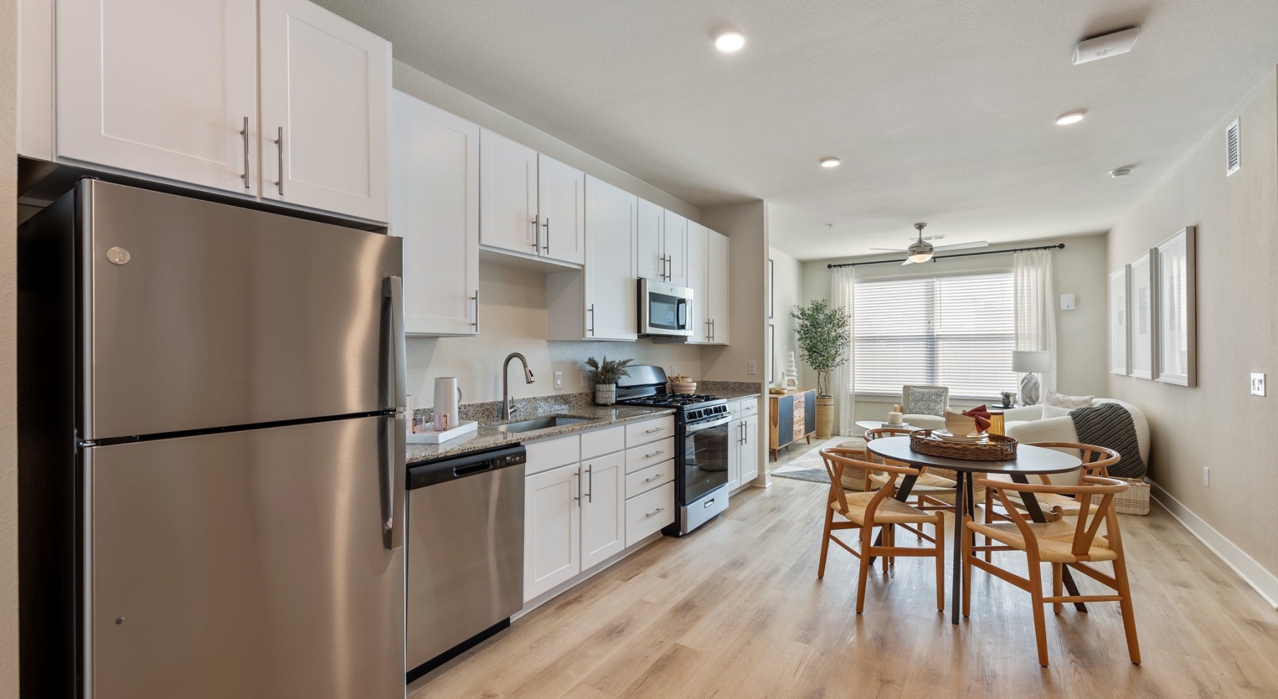 Well-lit kitchen with ample counter space