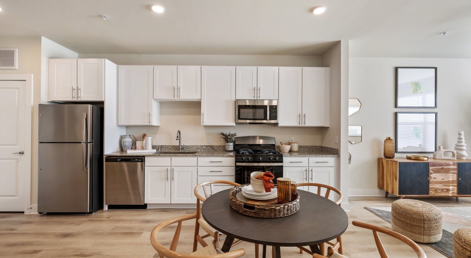 Well-lit kitchen with ample counter space