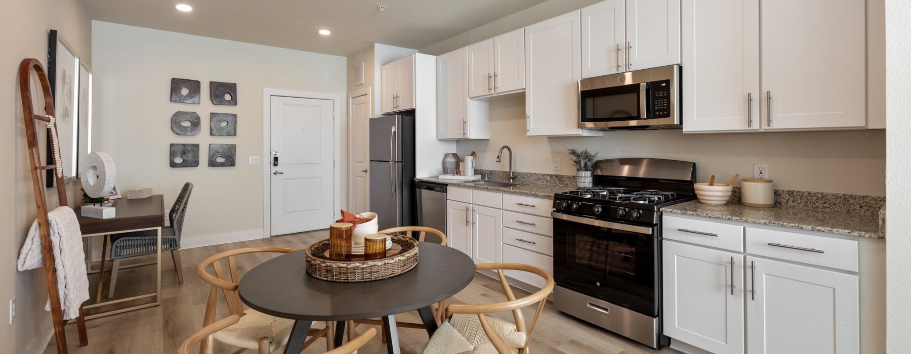 Well-lit kitchen with ample counter space